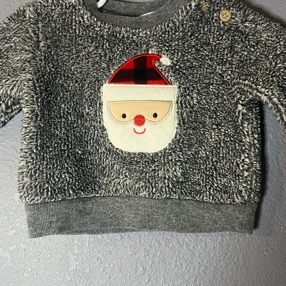 Bloomin Baby Fuzzy Christmas Sweater 0/3 Months Santa Clause Appliqué Soft - Picture 3 of 7